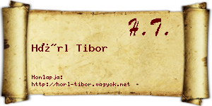 Hörl Tibor névjegykártya