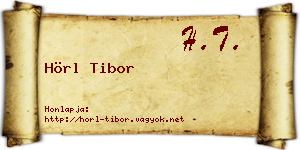 Hörl Tibor névjegykártya